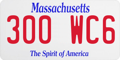 MA license plate 300WC6