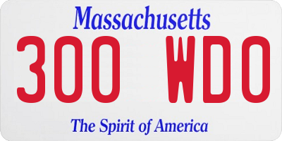MA license plate 300WD0