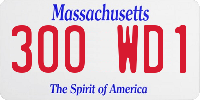 MA license plate 300WD1
