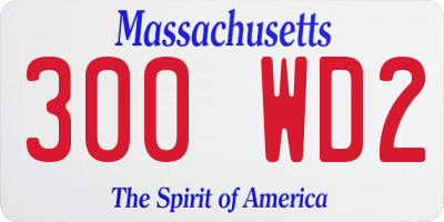 MA license plate 300WD2