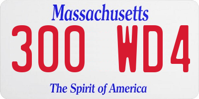 MA license plate 300WD4