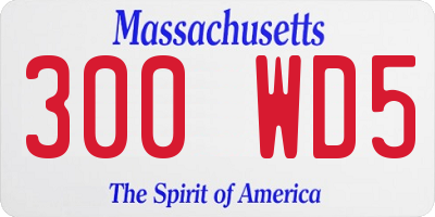 MA license plate 300WD5