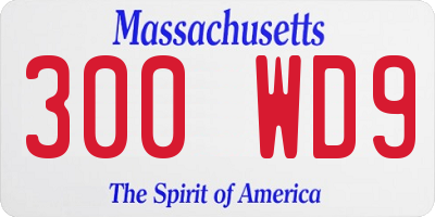 MA license plate 300WD9