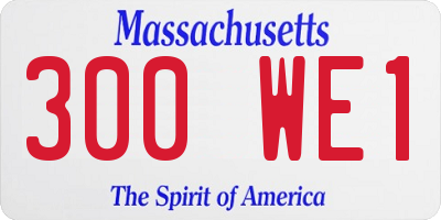 MA license plate 300WE1