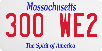 MA license plate 300WE2