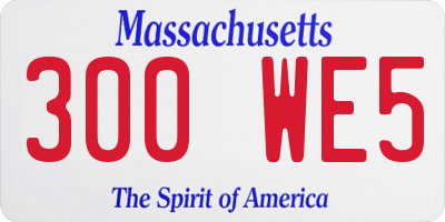 MA license plate 300WE5