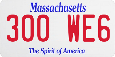 MA license plate 300WE6
