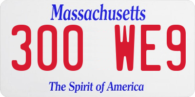 MA license plate 300WE9