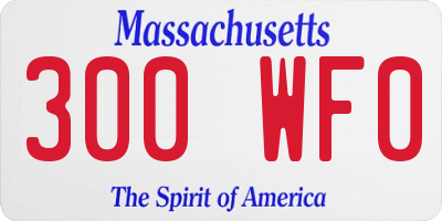 MA license plate 300WF0