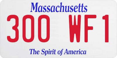 MA license plate 300WF1
