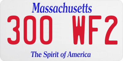 MA license plate 300WF2