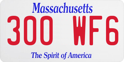 MA license plate 300WF6