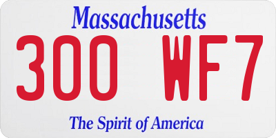 MA license plate 300WF7