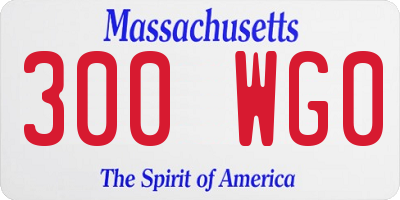 MA license plate 300WG0