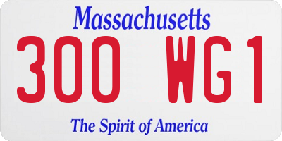 MA license plate 300WG1