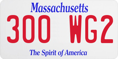 MA license plate 300WG2