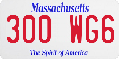 MA license plate 300WG6