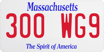 MA license plate 300WG9