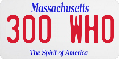 MA license plate 300WH0