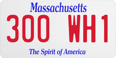 MA license plate 300WH1