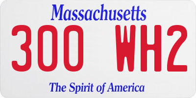 MA license plate 300WH2