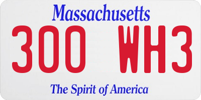 MA license plate 300WH3
