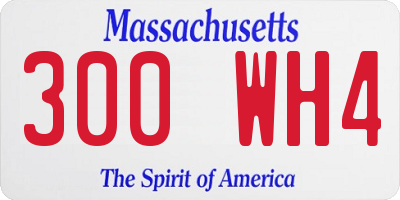 MA license plate 300WH4