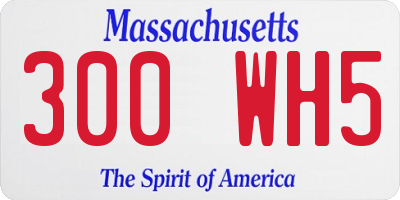 MA license plate 300WH5