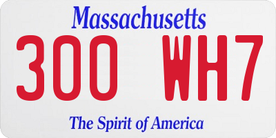 MA license plate 300WH7