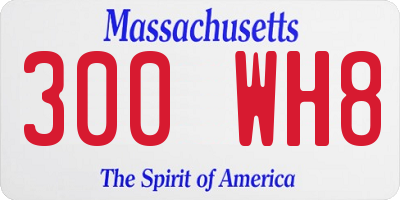MA license plate 300WH8
