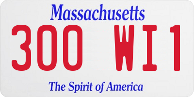 MA license plate 300WI1