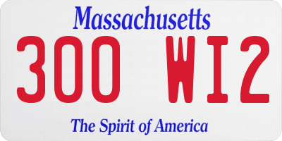 MA license plate 300WI2