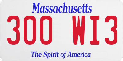 MA license plate 300WI3