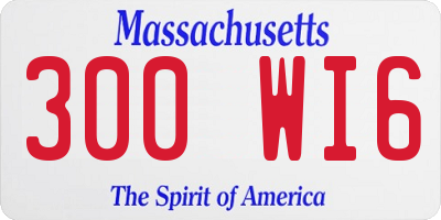 MA license plate 300WI6