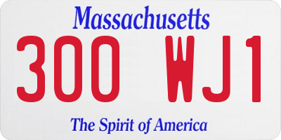 MA license plate 300WJ1