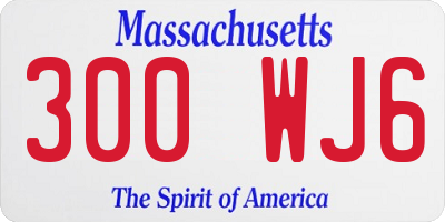 MA license plate 300WJ6