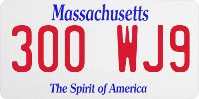 MA license plate 300WJ9