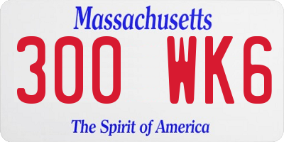 MA license plate 300WK6