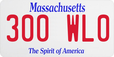 MA license plate 300WL0