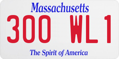 MA license plate 300WL1