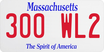 MA license plate 300WL2