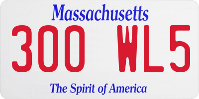 MA license plate 300WL5