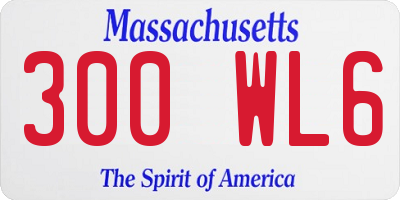 MA license plate 300WL6