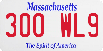 MA license plate 300WL9