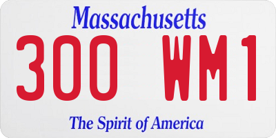 MA license plate 300WM1