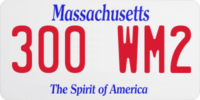 MA license plate 300WM2