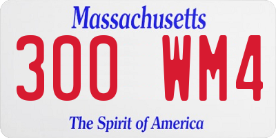MA license plate 300WM4