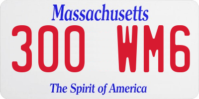 MA license plate 300WM6