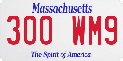 MA license plate 300WM9