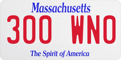 MA license plate 300WN0
